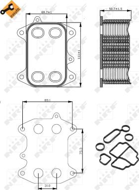 NRF 31263 - Масляный радиатор, двигательное масло parts5.com