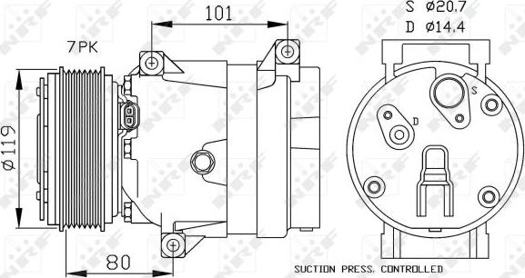 NRF 32481 - Компрессор кондиционера parts5.com