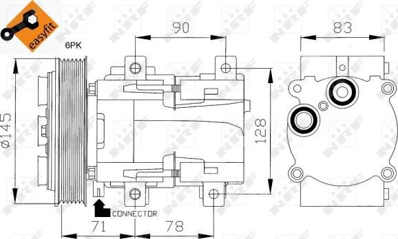 NRF 32085 - Компрессор кондиционера parts5.com