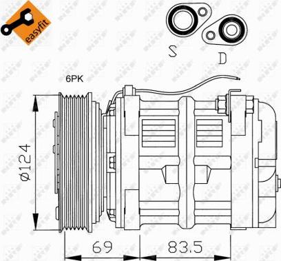 NRF 32038 - Компрессор кондиционера parts5.com