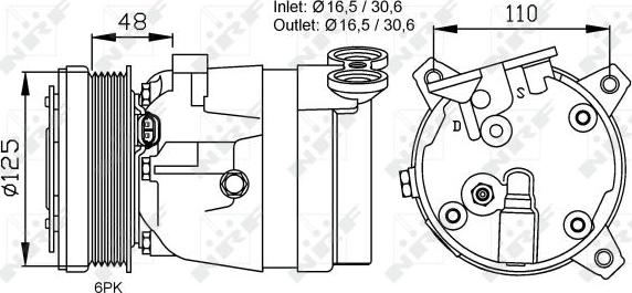 NRF 32022 - Compresor, aire acondicionado parts5.com