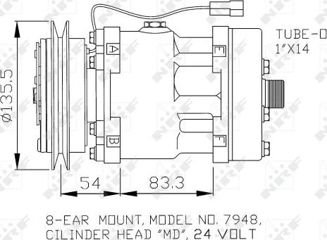 NRF 32074 - Компрессор кондиционера parts5.com