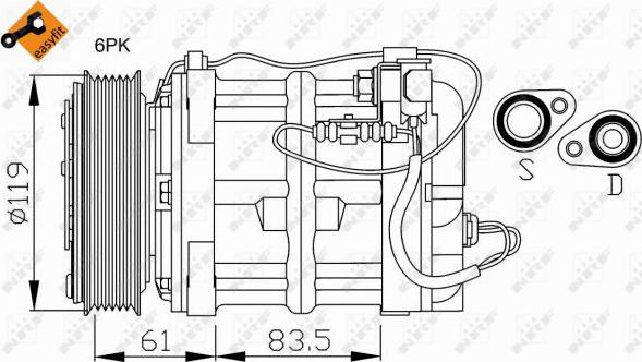 NRF 32108 - Компрессор кондиционера parts5.com