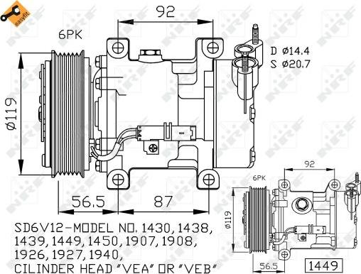 NRF 32227 - Компрессор кондиционера parts5.com