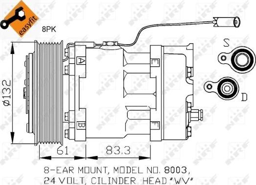 NRF 32753 - Компрессор кондиционера parts5.com