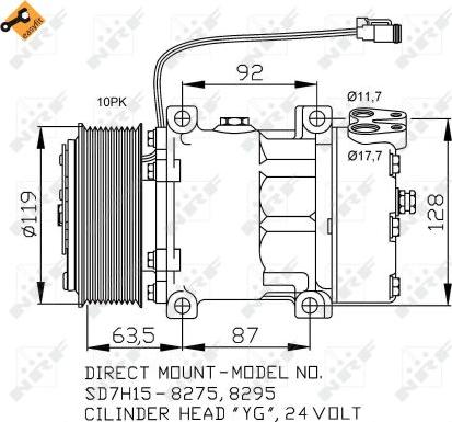 NRF 32705 - Компрессор кондиционера parts5.com