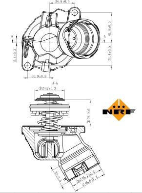 NRF 725032 - Термостат, охлаждающая жидкость parts5.com