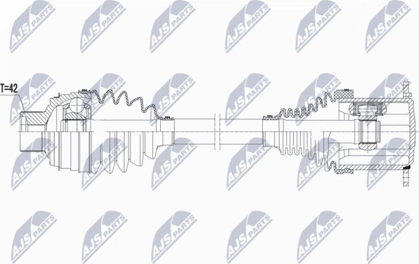 NTY NPW-AU-053 - Приводной вал parts5.com