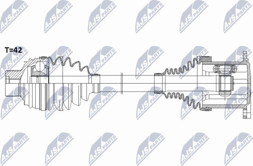 NTY NPW-AU-008 - Приводной вал parts5.com