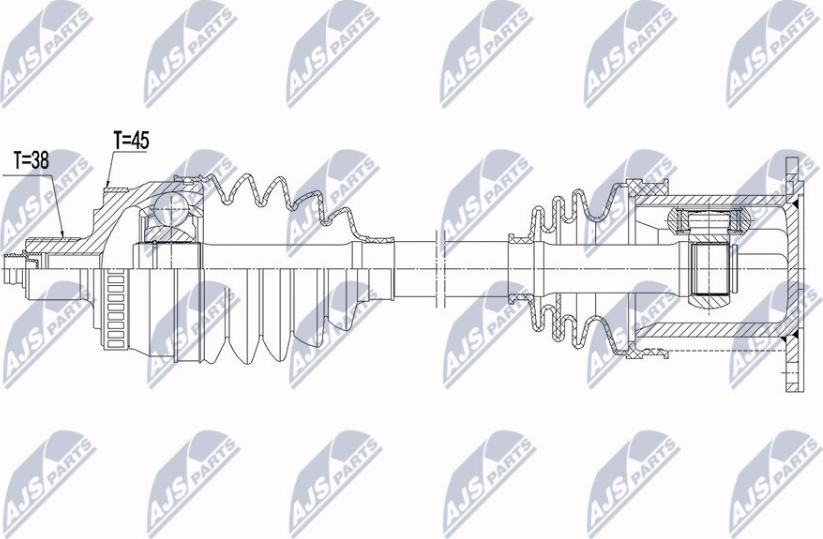 NTY NPW-AU-029 - Приводной вал parts5.com