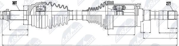 NTY NPW-BM-016 - Приводной вал parts5.com