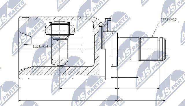 NTY NPW-BM-032 - Шарнирный комплект, ШРУС, приводной вал parts5.com