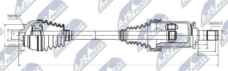 NTY NPW-BM-029 - Приводной вал parts5.com