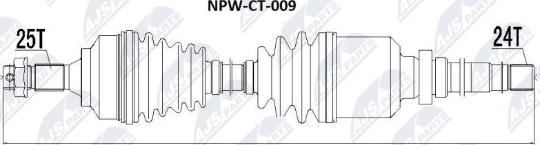 NTY NPW-CT-009 - Приводной вал parts5.com