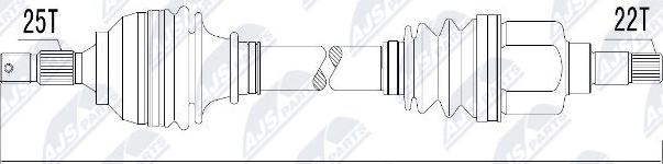 NTY NPW-CT-010 - Приводной вал parts5.com