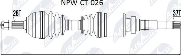 NTY NPW-CT-026 - Приводной вал parts5.com