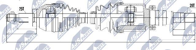 NTY NPW-FR-054 - Приводной вал parts5.com