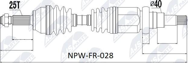 NTY NPW-FR-028 - Приводной вал parts5.com