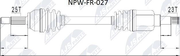 NTY NPW-FR-027 - Приводной вал parts5.com