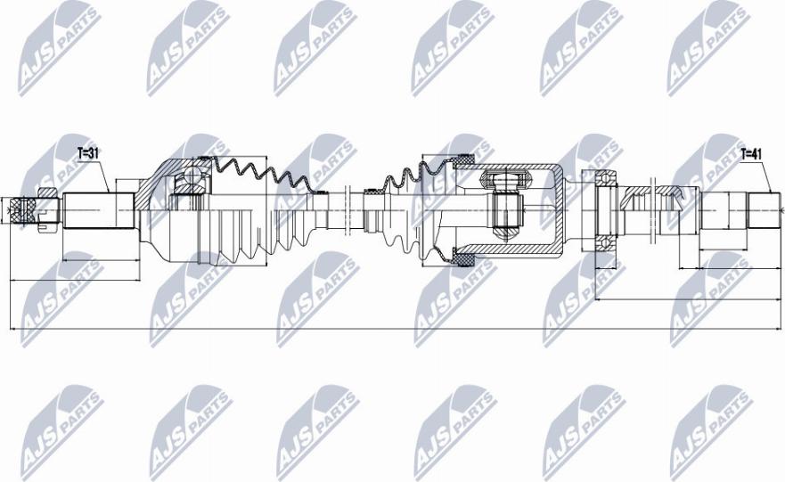 NTY NPW-FR-074 - Приводной вал parts5.com