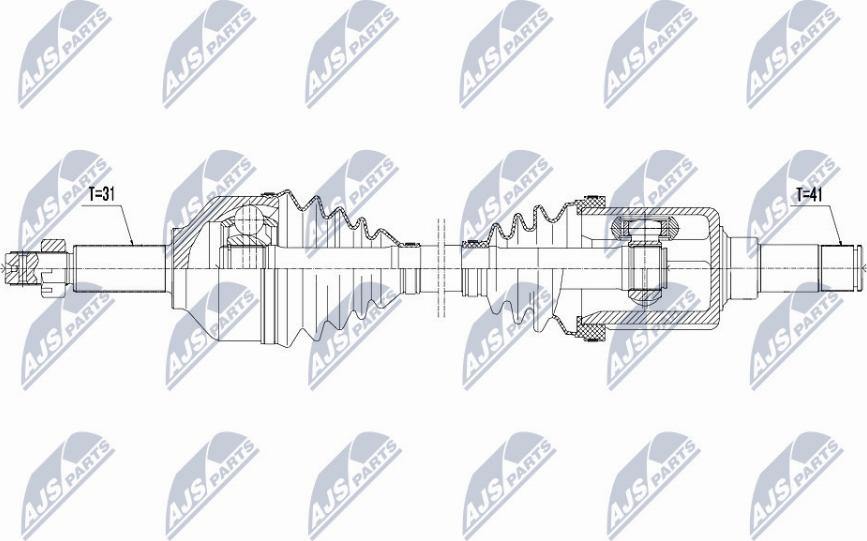 NTY NPW-FR-075 - Приводной вал parts5.com