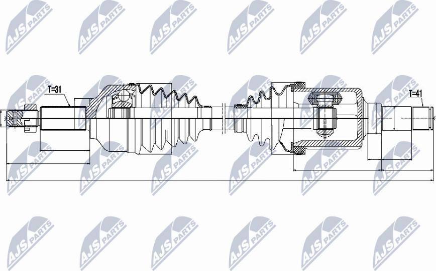 NTY NPW-FR-073 - Приводной вал parts5.com