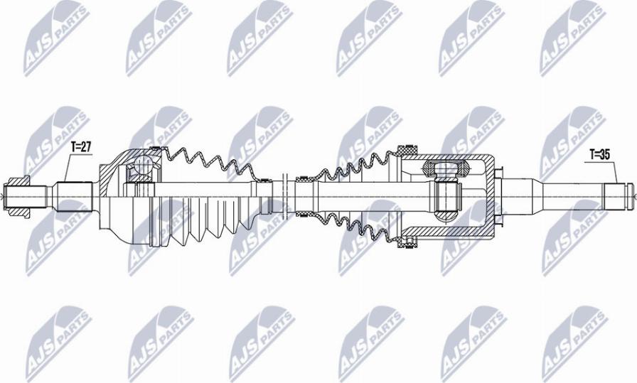 NTY NPW-FR-133 - Приводной вал parts5.com