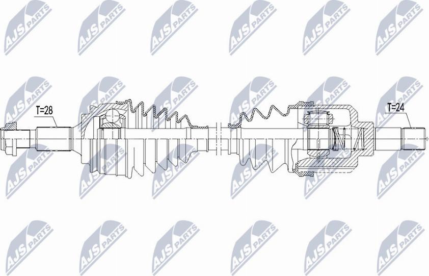 NTY NPW-PE-023 - Приводной вал parts5.com