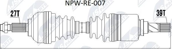 NTY NPW-RE-007 - Приводной вал parts5.com