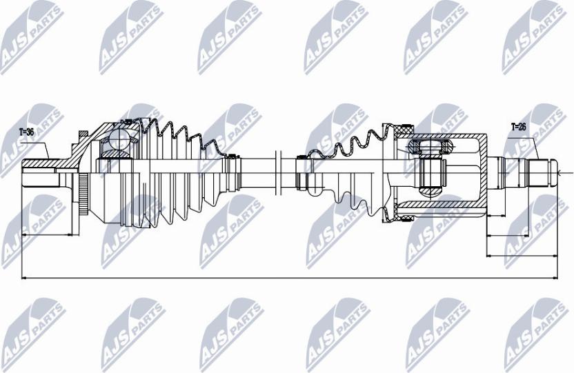 NTY NPW-VV-045 - Приводной вал parts5.com