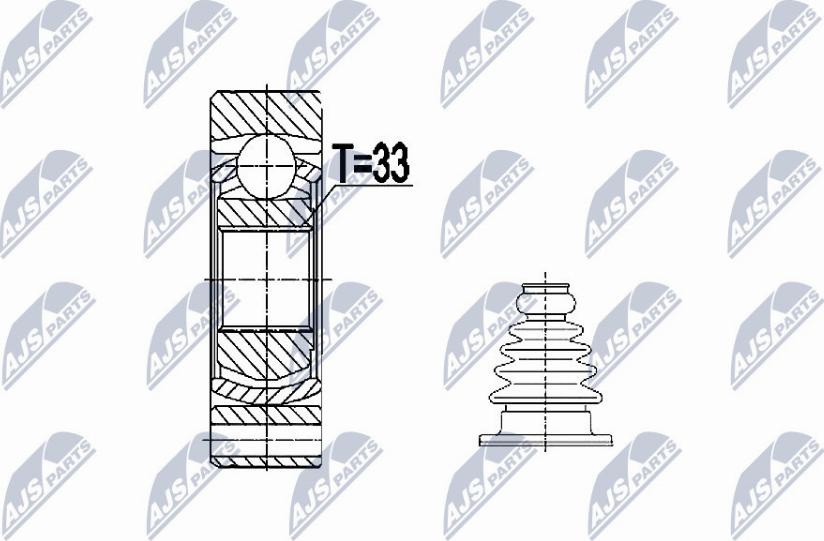 NTY NPW-VW-074 - Шарнирный комплект, ШРУС, приводной вал parts5.com