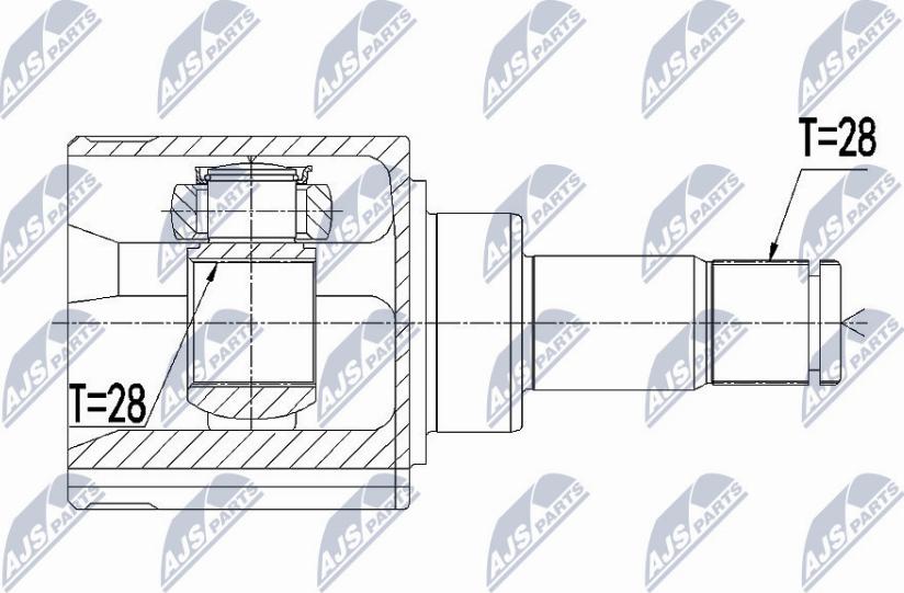 NTY NPW-VW-072 - Шарнирный комплект, ШРУС, приводной вал parts5.com