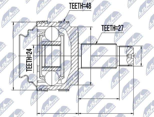 NTY NPZ-BM-007 - Шарнирный комплект, ШРУС, приводной вал parts5.com