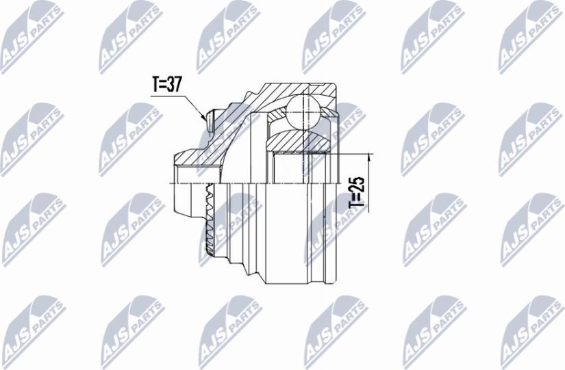 NTY NPZ-BM-027 - Шарнирный комплект, ШРУС, приводной вал parts5.com