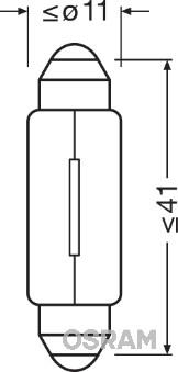 Osram 6411-02B - Лампа накаливания, освещение салона parts5.com