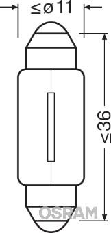 Osram 6418-02B - Лампа накаливания, фонарь освещения номерного знака parts5.com