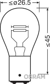 Osram 7225-02B - Lámpara incandescente, luz trasera / de freno parts5.com