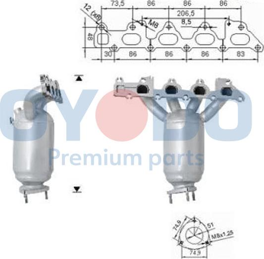 Oyodo 10N0023-OYO - Катализатор parts5.com