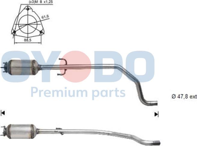 Oyodo 20N0096OYO - Сажевый / частичный фильтр, система выхлопа ОГ parts5.com