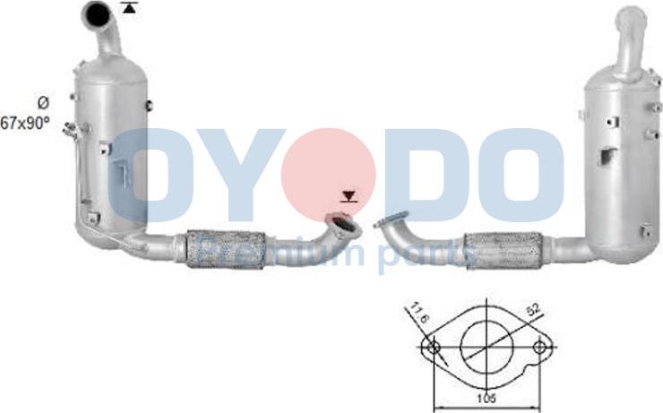 Oyodo 20N0057-OYO - Сажевый / частичный фильтр, система выхлопа ОГ parts5.com