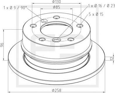 PE Automotive 016.290-00A - Тормозной диск parts5.com