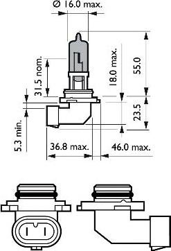 PHILIPS 9006WVUB1 - Лампа накаливания, фара дальнего света parts5.com