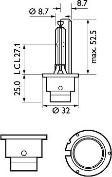PHILIPS 42402XV2C1 - Лампа накаливания, основная фара parts5.com