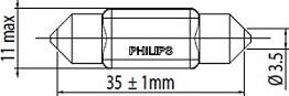 PHILIPS 11854WU60X1 - Лампа накаливания, освещение салона parts5.com