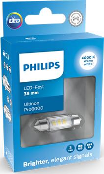 PHILIPS 11854WU60X1 - Лампа накаливания, освещение салона parts5.com