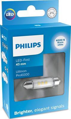 PHILIPS 11866WU60X1 - Лампа накаливания, освещение салона parts5.com