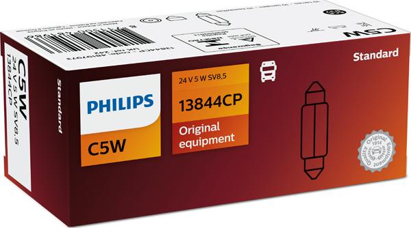 PHILIPS 13844CP - Лампа накаливания, фонарь освещения номерного знака parts5.com