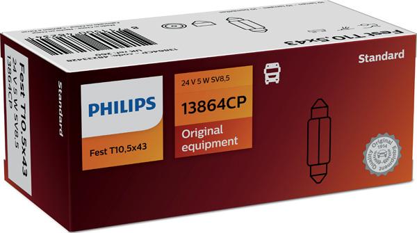 PHILIPS 13864CP - Лампа накаливания, фонарь освещения номерного знака parts5.com