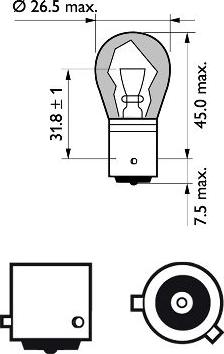 PHILIPS 12496NACP - Лампа накаливания, фонарь указателя поворота parts5.com