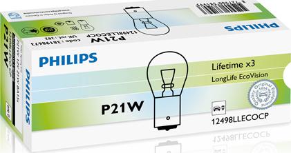 PHILIPS 12498LLECOCP - Лампа накаливания, фонарь указателя поворота parts5.com